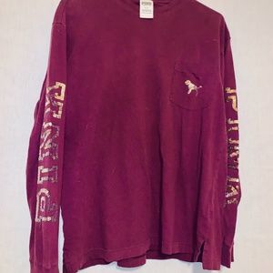 "Pink" Maroon Long Sleeve w/ Glitter Detailing